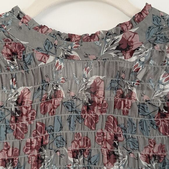 Dark Floral Victorian Top Small Whimsigoth Regency Blouse Career Dark Floral - Picture 3 of 9